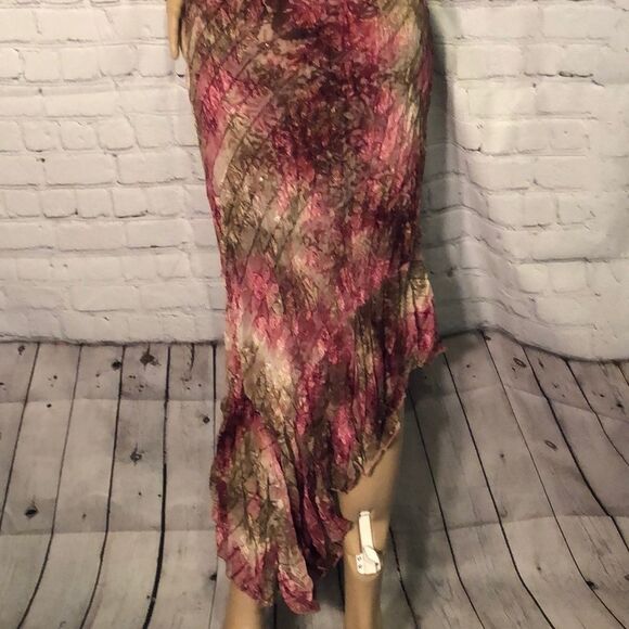 V.O.V.O. Vintage Y2K Long Asymmetrical Artsy Boho Sequined Cocktail Dress Large - Picture 8 of 9